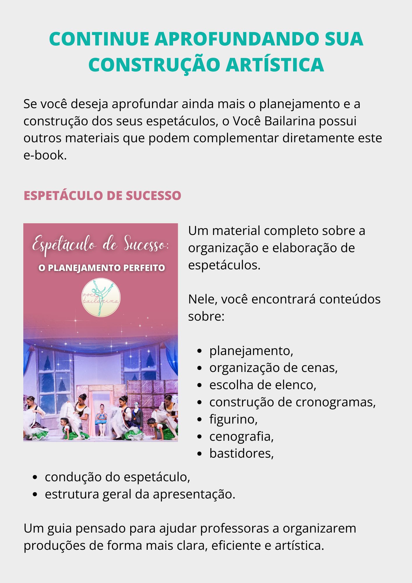 5 Temas de espetáculo para Ballet Infantil