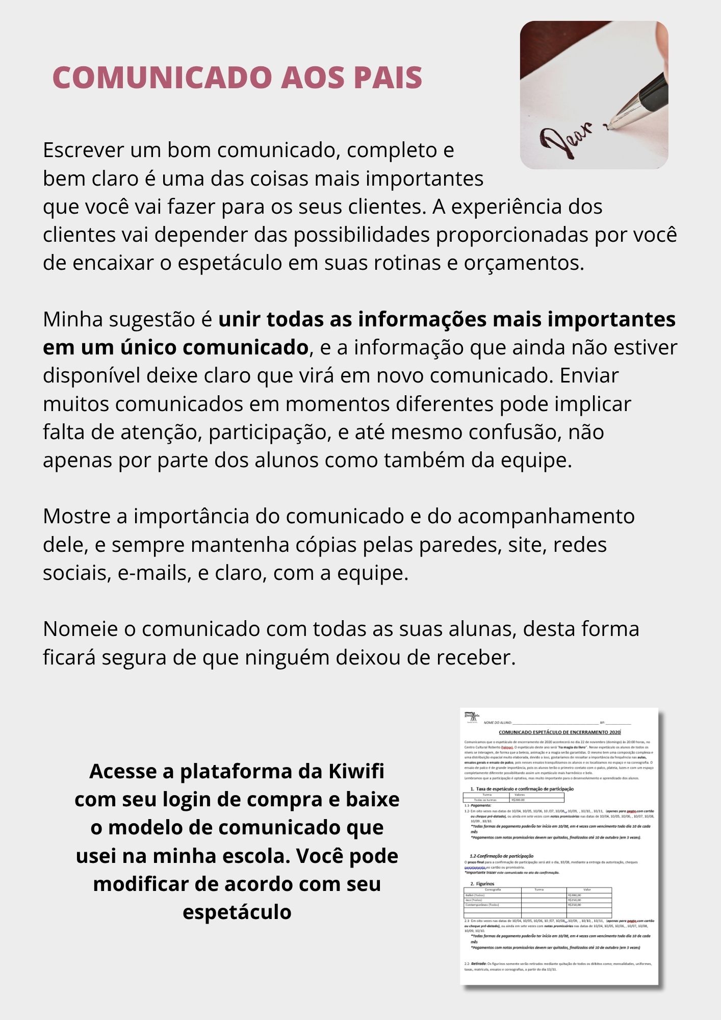Espetáculo de sucesso O planejamento perfeito